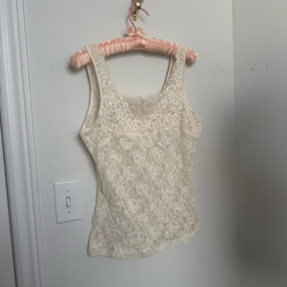 Vintage Lace Cream Top coquette fairy cottagecore L - Picture 2 of 4